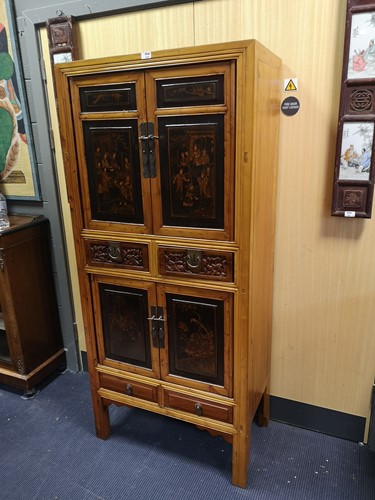 Lot 332 - A Chinese tall cabinet 178 x 80 x 45cm