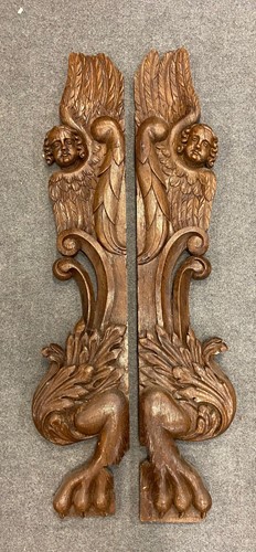Lot 622 - A pair of Flemish oak jambs, possibly 17th century