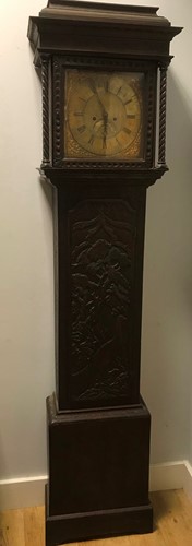 Lot 26 - A 19th Century oak provincial 8 day longcase clock
