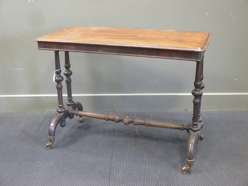 Lot 379 - A Victorian rectangular rosewood side table on...