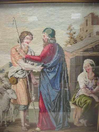 Lot 286 - A pair of woolwork tapestry pictures