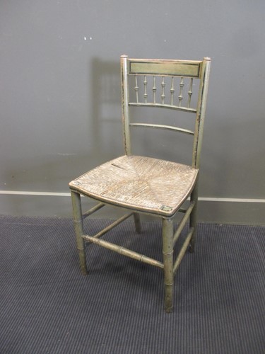 Lot 372 - A Regency painted faux bamboo side chair 86cm...