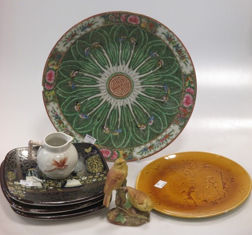 Lot 70 - Three Finnish Arabia plates, a canton charger,...