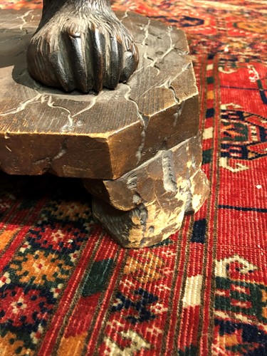 Lot 590 - A Black Forest carved bear smoker's stand