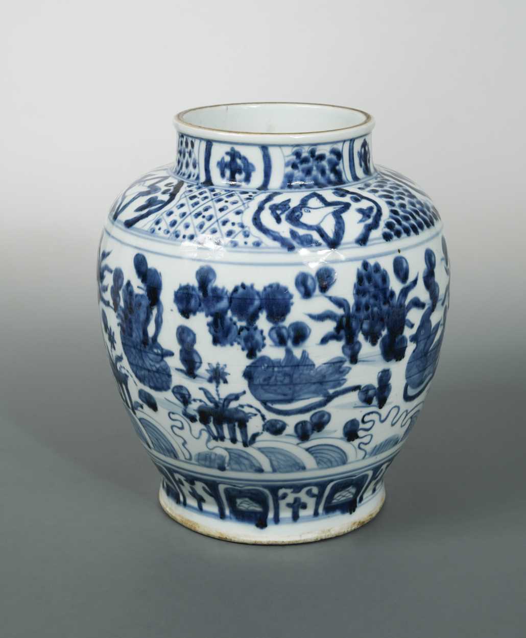 Lot 71 - A Chinese blue and white porcelain vase, in late Ming style