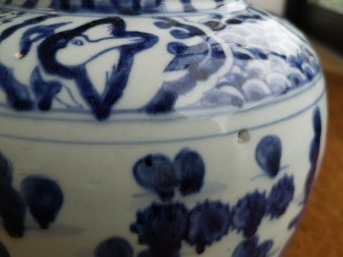Lot 215 - A Chinese blue and white porcelain vase, in late Ming style