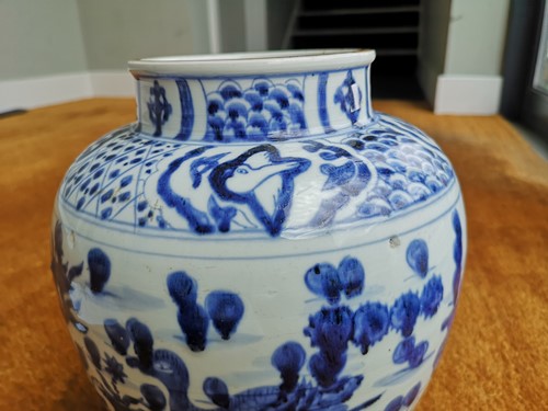 Lot 215 - A Chinese blue and white porcelain vase, in late Ming style