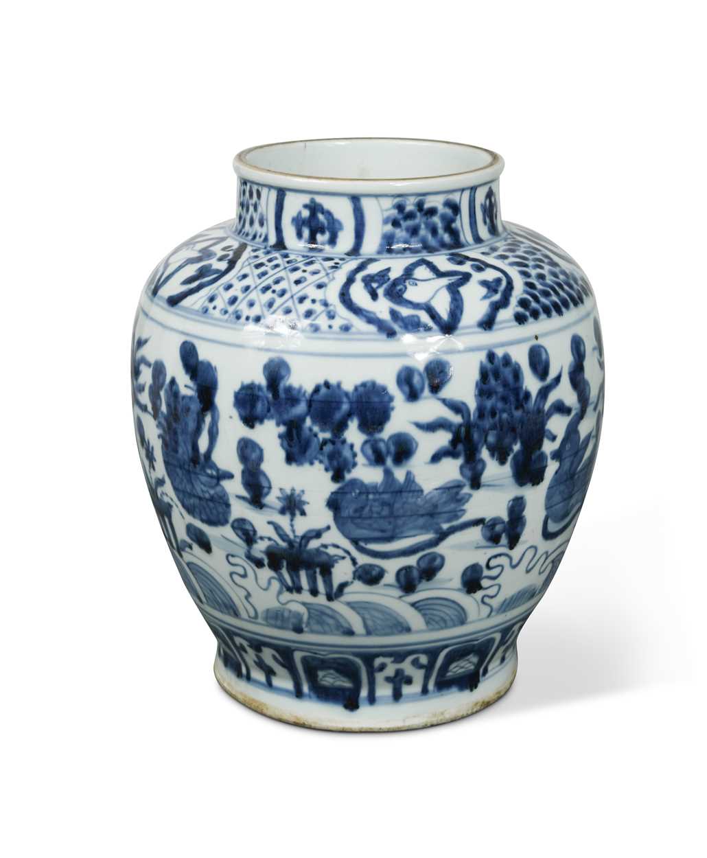 Lot 215 - A Chinese blue and white porcelain vase, in late Ming style