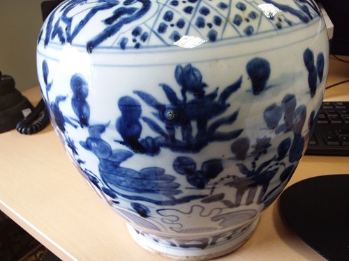 Lot 215 - A Chinese blue and white porcelain vase, in late Ming style