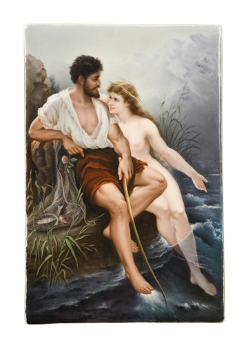 Lot 34 - A Continental porcelain plaque