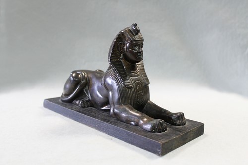 Lot 371 - An early 20th century bronze model of the Sphinx