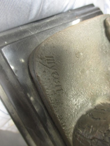 Lot 58 - Two bronzed models of discus throwers,...