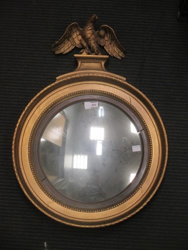 Lot 492 - An eagle crested mirror (eagle needs re-gluing)