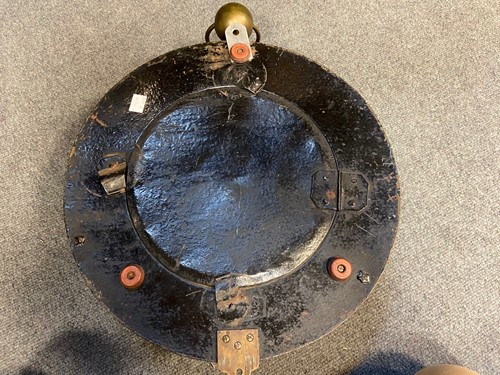Lot 429 - A French 19th century circular tole case wall clock