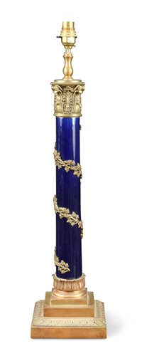 Lot 583 - An Empire style Corinthian column table lamp, modern