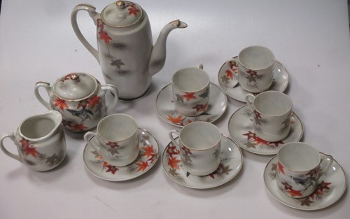 Lot 27 - A coffee set by Samurai - 6 coffee cups and...