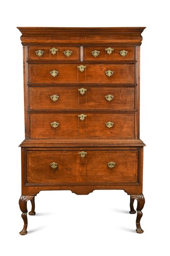Lot 569 - A Colonial 'red walnut' tallboy, 18th century