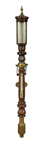 Lot 437 - A marine stick barometer by Newcomb & Mansell, Waffing, Liverpool, 19th century