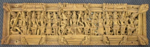 Lot 96 - An Indian carved panel, 21 x 72cm