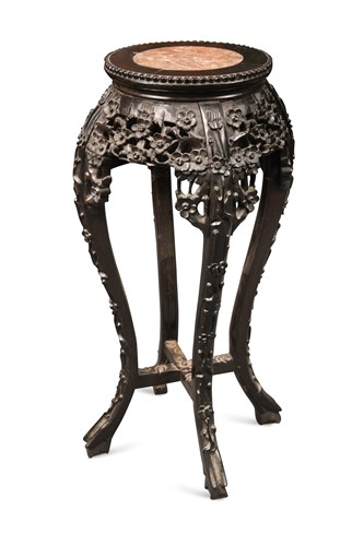 Lot 193 - A Chinese marble top stand, late Qing Dynasty circa 1900