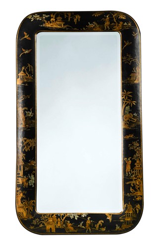 Lot 509 - A 20th century Chinoiserie painted wall mirror