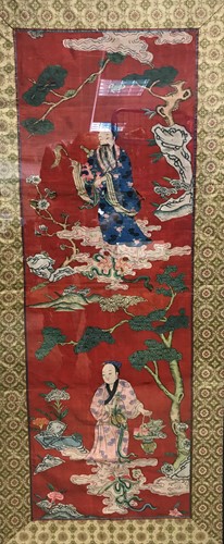 Lot 124 - A Chinese kossu panel, Qing Dynasty 19th century