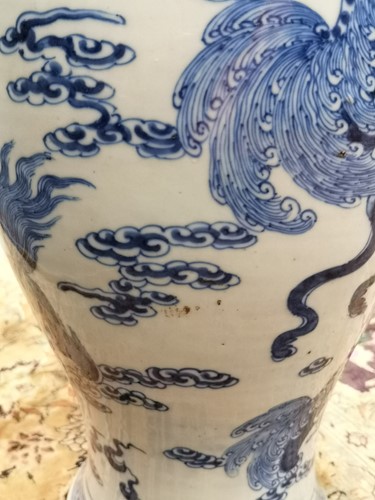 Lot 112 - A Chinese blue and white porcelain vase, late Qing Dynasty circa 1880