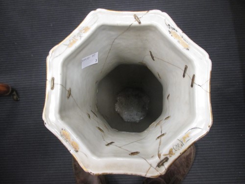 Lot 54 - Three Canton vases, tallest 58cm