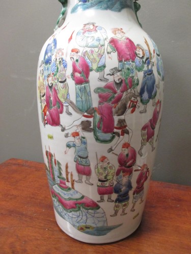 Lot 54 - Three Canton vases, tallest 58cm