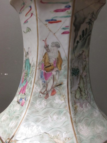 Lot 54 - Three Canton vases, tallest 58cm
