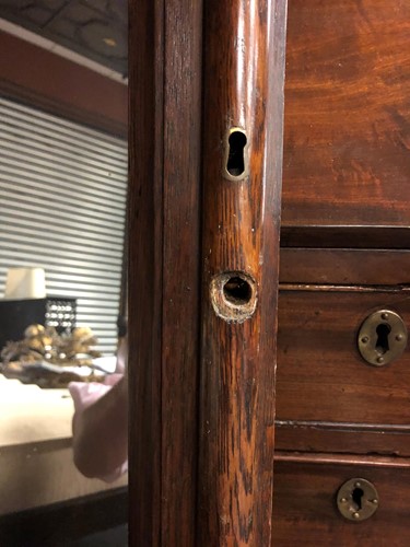 Lot 594 - A pair of carved oak Gothic revivial arched door panels