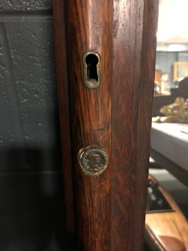 Lot 594 - A pair of carved oak Gothic revivial arched door panels
