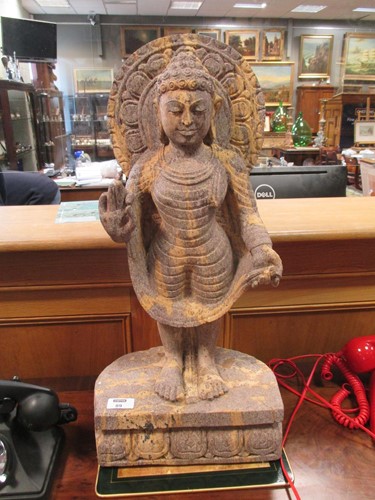 Lot 89 - A South East Asian marble Bodhisatva, 61cm high