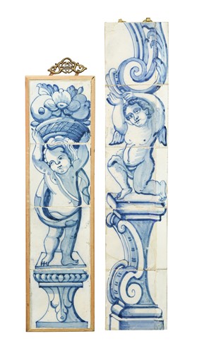 Lot 29 - Two panels of Delft tiles