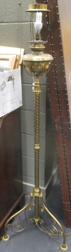 Lot 743 - Brass standard lamp