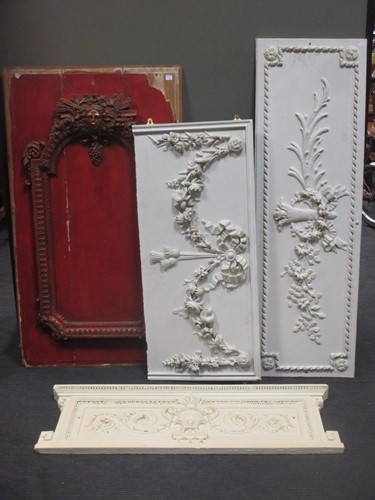 Lot 472 - Four various 19th century carved wood panels