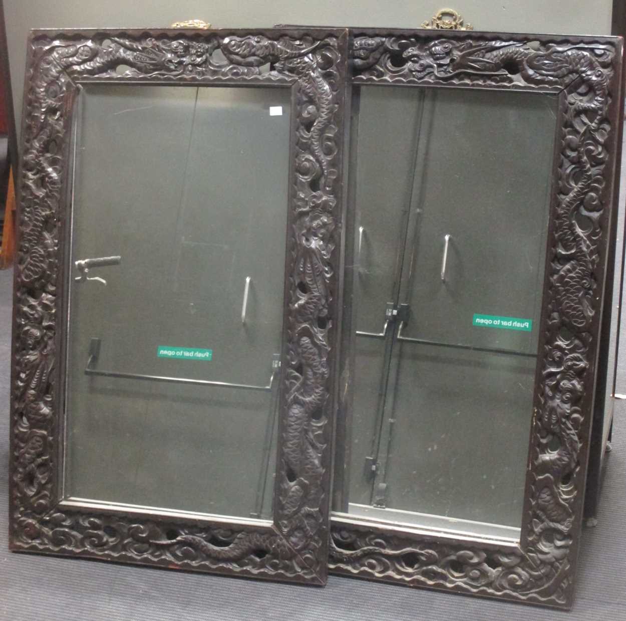 Lot 496 - A pair of mid 20th century Chinese mirrors