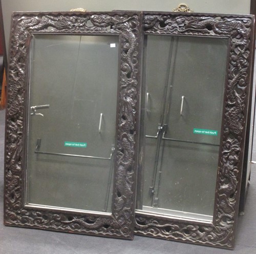 Lot 496 - A pair of mid 20th century Chinese mirrors