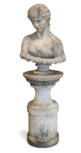 Lot 638 - A 19th century white marble bust of Clyte