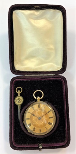 Lot 294 - Unsigned - A lady's open faced pocket watch marked '18K'