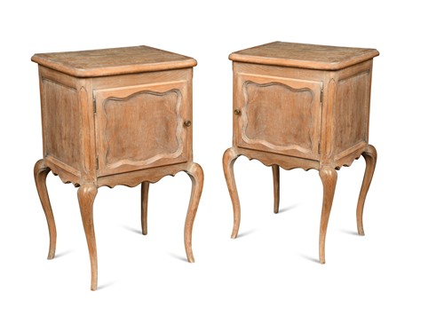 Lot 623 - A pair of French provincial bleached-oak night tables