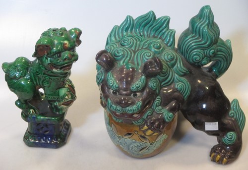 Lot 7 - A Japanese Kutani pottery shi-shi dog circa 1900