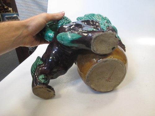 Lot 7 - A Japanese Kutani pottery shi-shi dog circa 1900