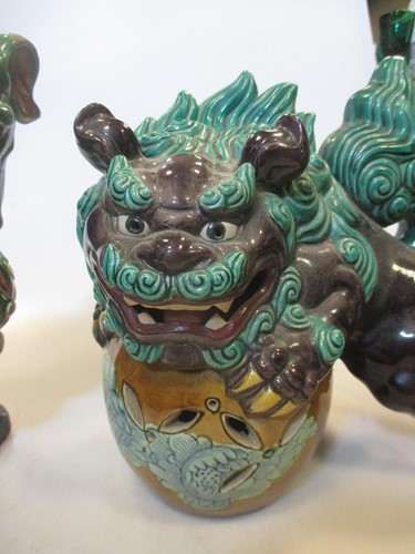 Lot 7 - A Japanese Kutani pottery shi-shi dog circa 1900