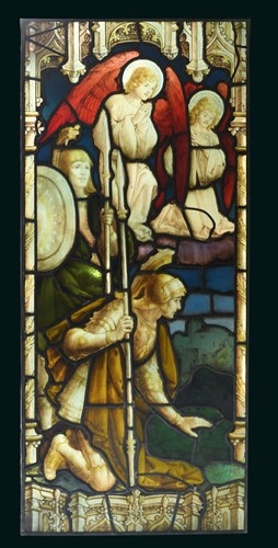 Lot 392 - A 19th century stained glass panel