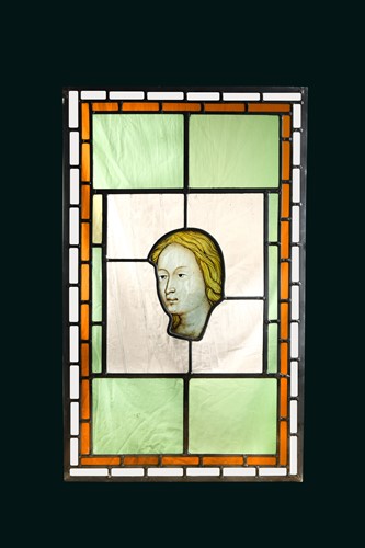 Lot 396 - A 17th or 18th century stained glass panel