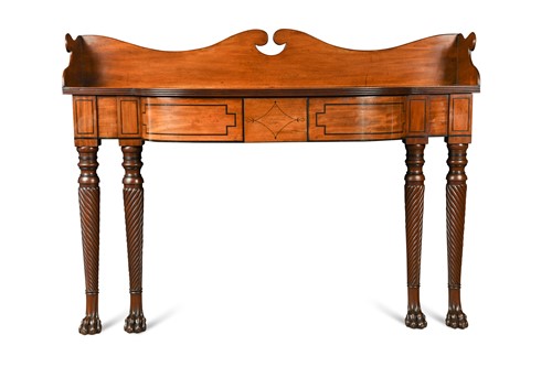 Lot 548 - An Irish William IV mahogany and ebony inlaid console table