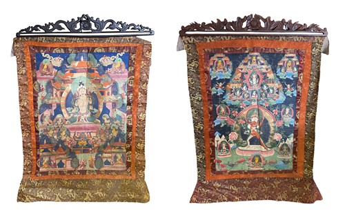 Lot 182 - Two Indian painted thangkas, 20th century