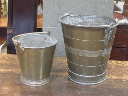 Lot 33 - Two brass buckets