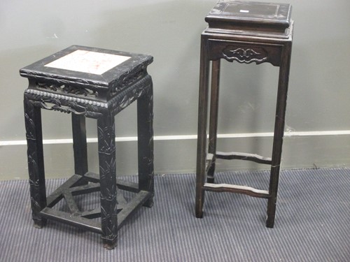 Lot 338 - Two square Chinese plant stands